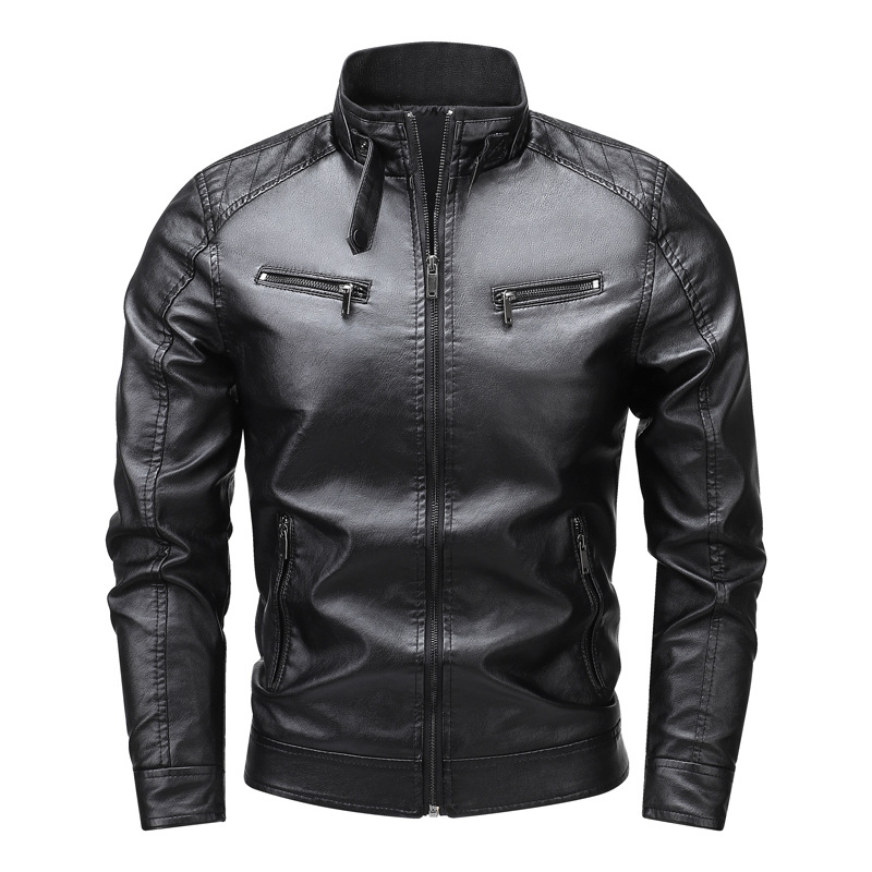 Primavera y otoño de hombre chaqueta de cuero pu hombre estilo casual de estilo coreano chaqueta de cuero de motor delgada chaqueta de cuero pu chaqueta superior hombre