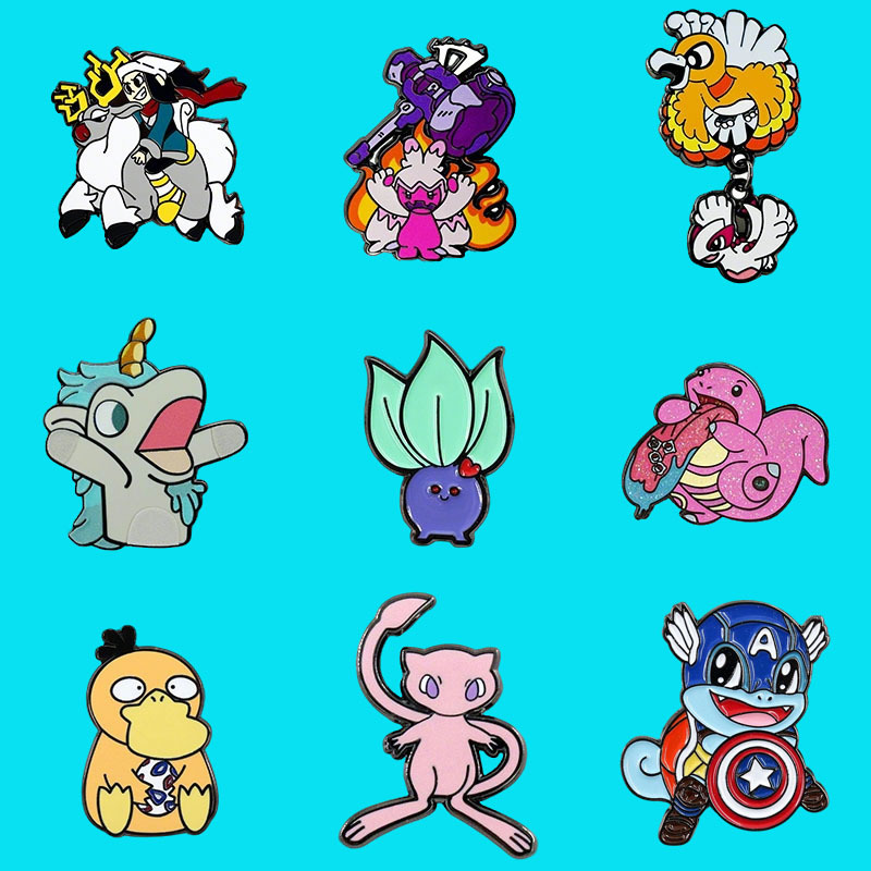 Cross-Border Best-Selling Pokémon Enamel Badges, Cute Cartoon Anime Accessories, Badges, Pokémon Bag Decorations