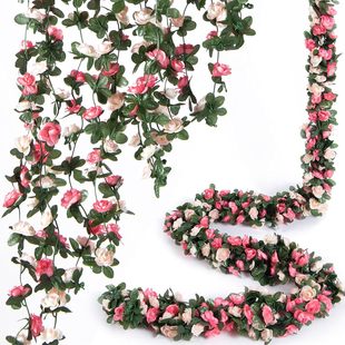 Simulation flower 45-head small rose vine home decoration ceiling small peony flower rattan wedding wrapping wall hanging wholesale