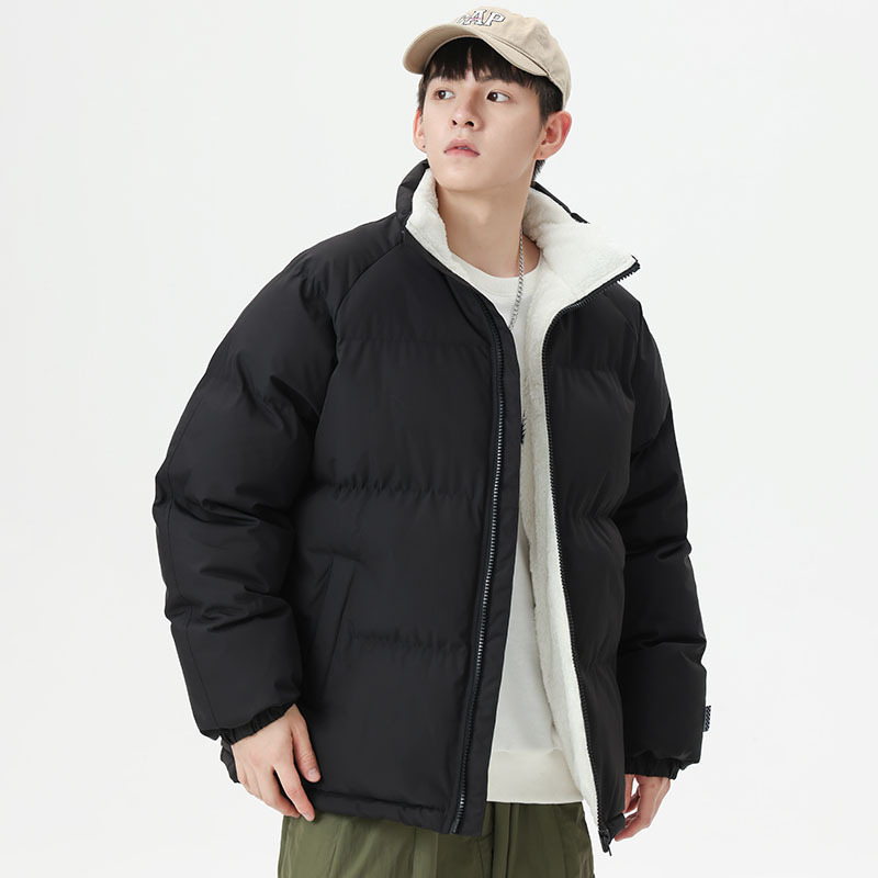 Winter Lamb Velvet Bread Outwear New Loose Men's Thickened Large Size Outwear Couple Plus Velvet Warm Cotton Outwear Wholesale