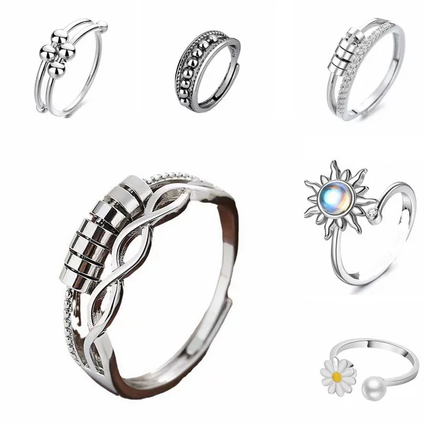 Thousands of people repurchase the new European and American style Amazon best-selling rotating bead ring, a creative ring for women that helps relieve stress and anxiety