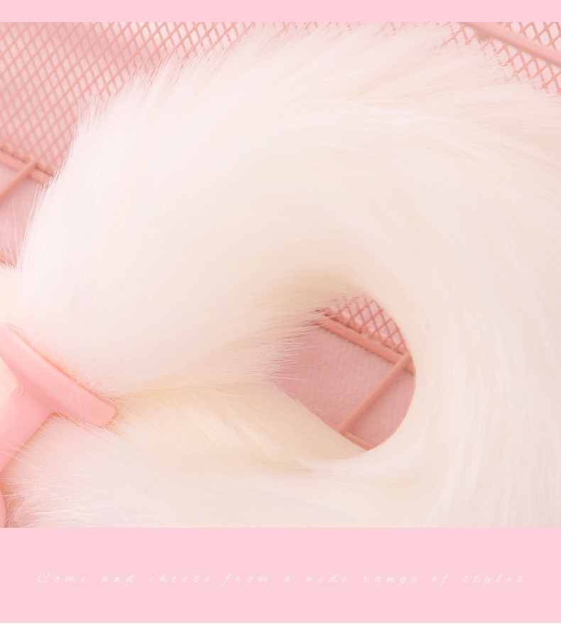 Fox Tail Silicone Anal Plug in Pink for Adult Couples — detail image 15