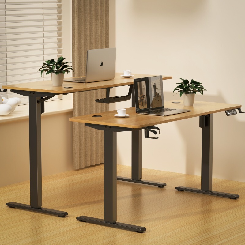 Solid Wood Electric Lift Table Study Computer Table Liftable E-Sports Table Workbench Bedroom Home Office Desk