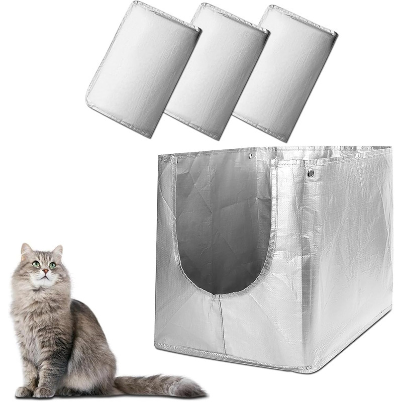 Reuse Cat Litter Box Cat Litter Box Liner Set Leak-Proof Easy to Clean Durable Pet Cat Litter Box Accessories