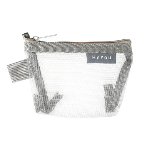 Simple nylon men's and women's card holder mesh coin purse large capacity key bag card holder coin bag transparent storage bag