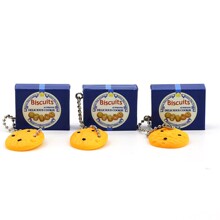 仿真丹麦曲奇饼干盒子钥匙扣挂件 biscuits饼干食玩吊饰diy饰品