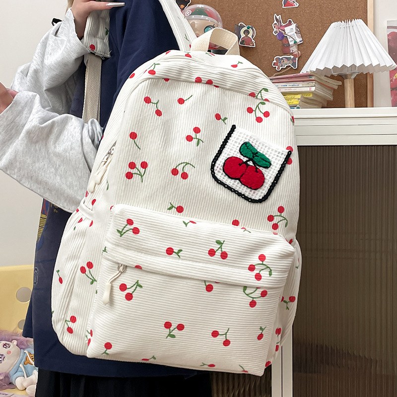 Good-Looking Schoolbags for Primary School Girls, Junior High School Students and High School Students, Cute Girls, Large-Capacity Corduroy Backpacks for Women Good-Looking Schoolbags for Primary School Girls, Junior High School Students and High School Students, Cute Girls, Large-Capacity Corduroy Backpacks for Women