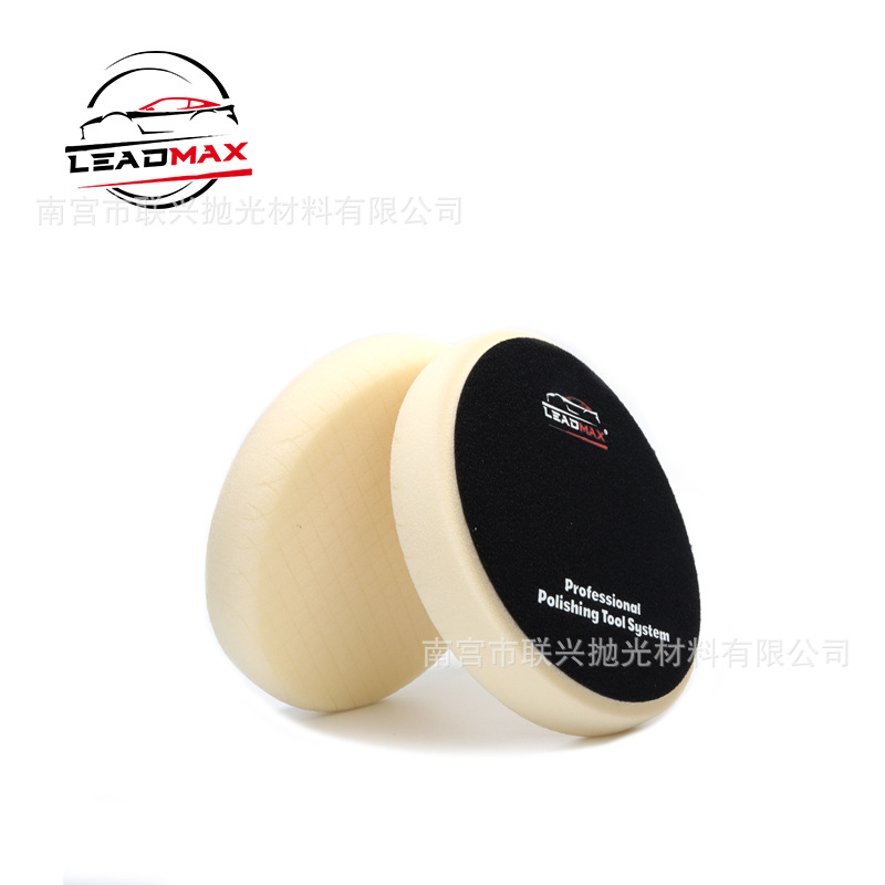 亚马逊跨境6.5寸方格海绵盘抛光轮汽车打蜡盘DA抛光盘打蜡海绵轮