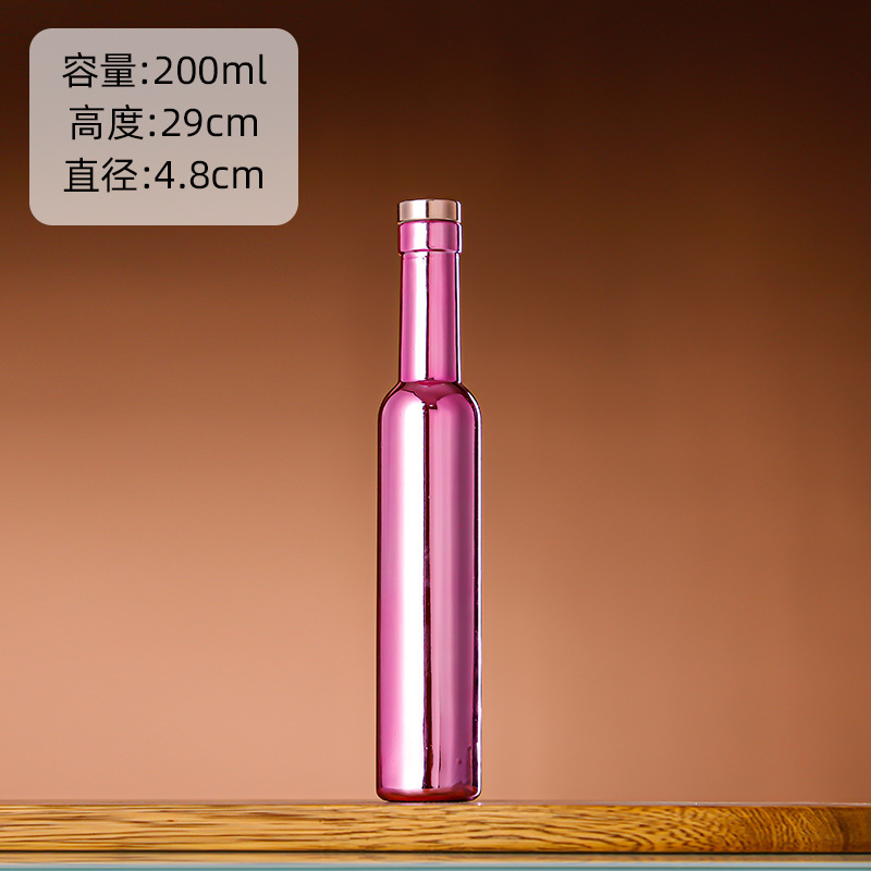 Galvanoplastia botella de vino de vidrio vodka botella de hielo botella de bebida de gama alta botella de vino extranjero botella de vino tinto chapado en oro botella vacía al por mayor