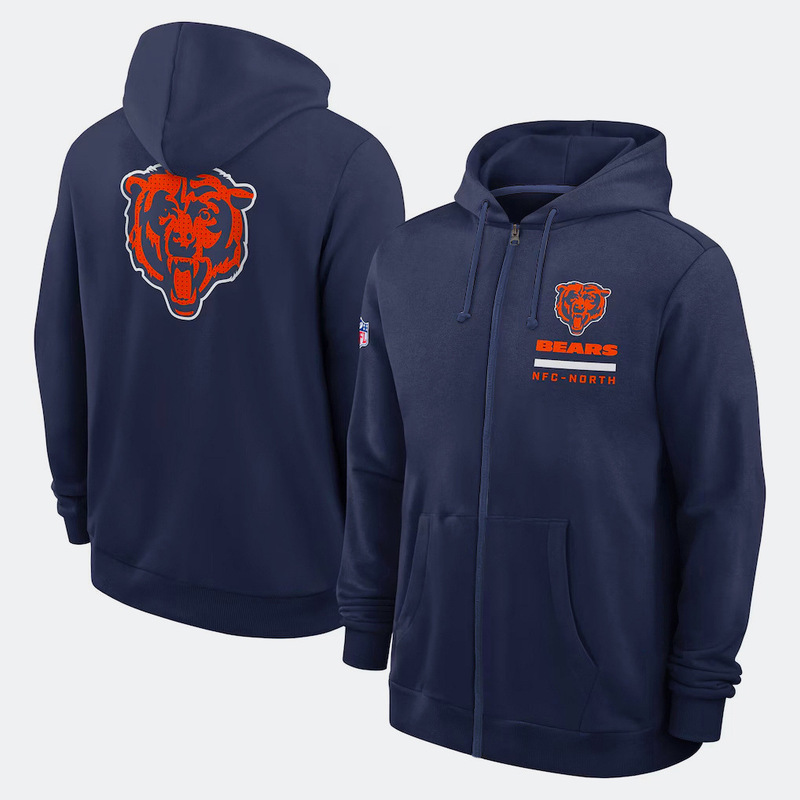 2025 New Nfl Cardigan Hooded Sweatshirt Cross-Border Rugby Men's Autumn and Winter Jacket Supports One Piece Customization