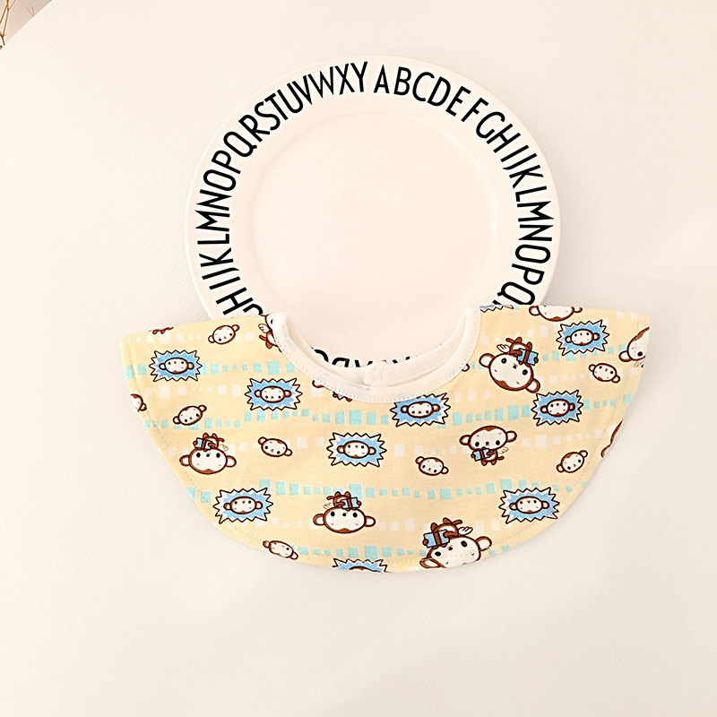 Bebé recién nacido otoño e invierno nuevo estilo flor saliva toalla algodón bebé impermeable escupir babero 360 grados rotación