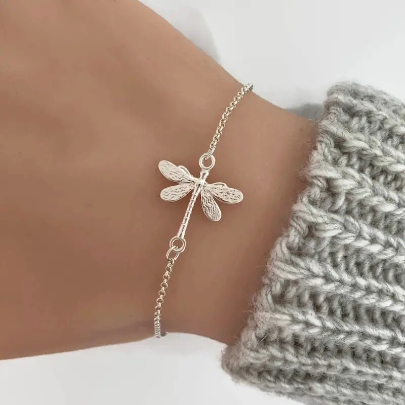 Suxin Cross-Border European and American Retro Dragonfly Bracelet Niche Design Ins Style Simple Light Luxury Versatile Women's Jewelry