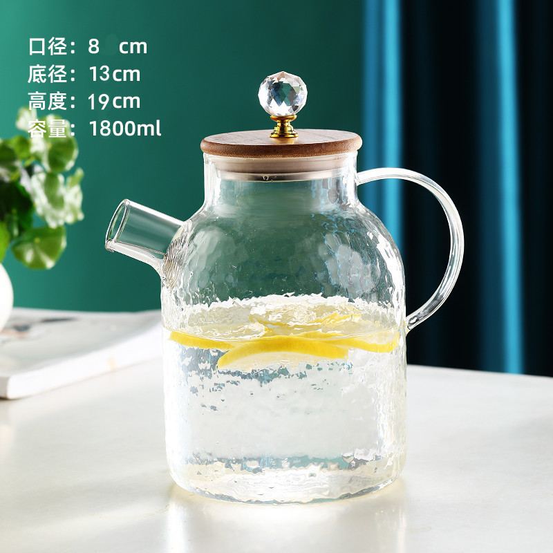 De vidrio hervidor de agua fría traje resistente al calor de alta temperatura de la tetera fruta de la flor tetera Taza refrigerador hogar agua hirviendo hervidor de agua fría