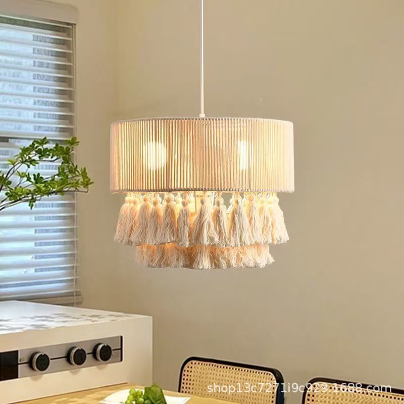 Bohemian Retro Hemp Rope Tassel Chandelier Creative Bedroom Lamp Japanese-Style Restaurant Lamp Ceiling Lamp Model Room Lighting Fixtures Bohemian Retro Hemp Rope Tassel Chandelier Creative Bedroom Lamp Japanese-Style Restaurant Lamp Ceiling Lamp Model Room Lighting Fixtures