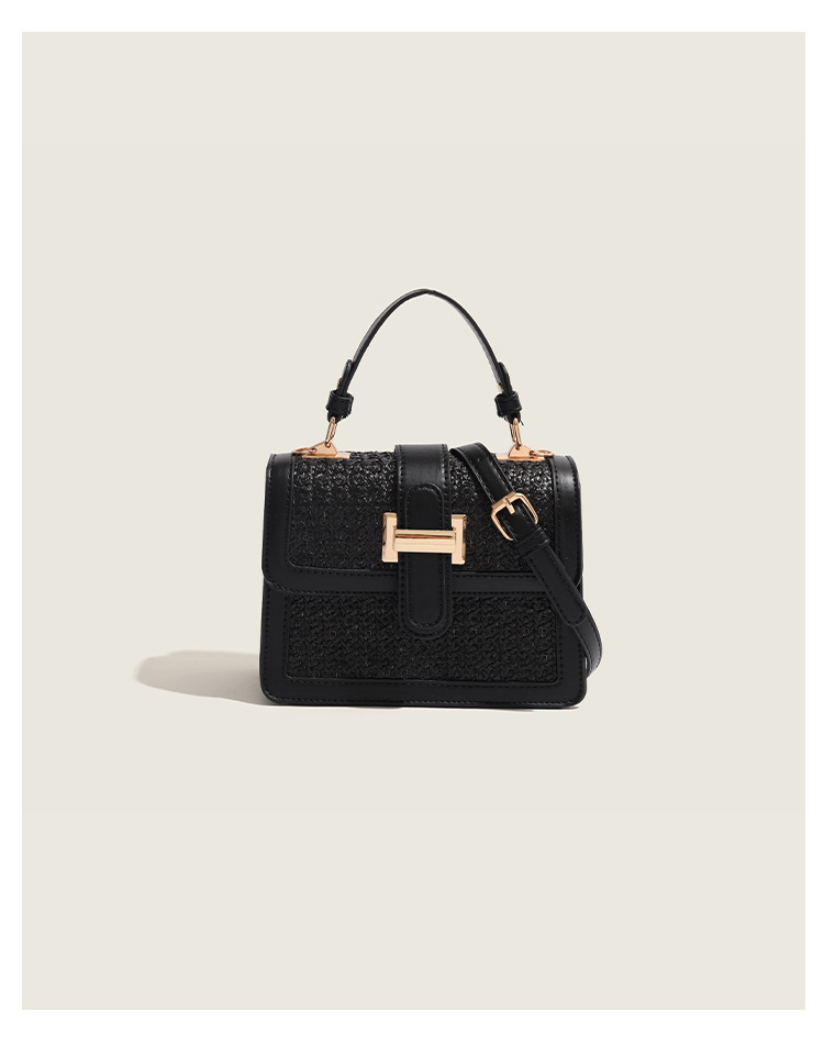 Borsa a tracolla donna in paglia piccola borsa quadrata alla moda_voghion.com