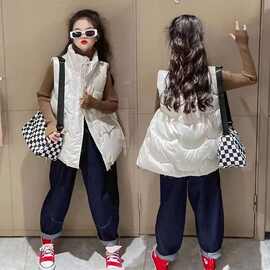 精选爆款女童新款羽绒棉马甲韩版中大儿童免洗背心外套小女孩马夹