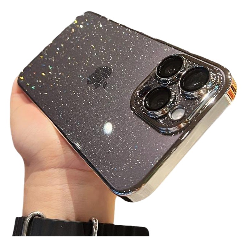 Funda Protectora para iPhone 16 Pro Max con Diseño de Cielo Estrellado, Lente de PC Electrochapada, Protección Total