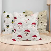 跨境新款圣诞树雪人圣诞老人抱枕圣诞节装饰沙发抱枕套腰枕批发