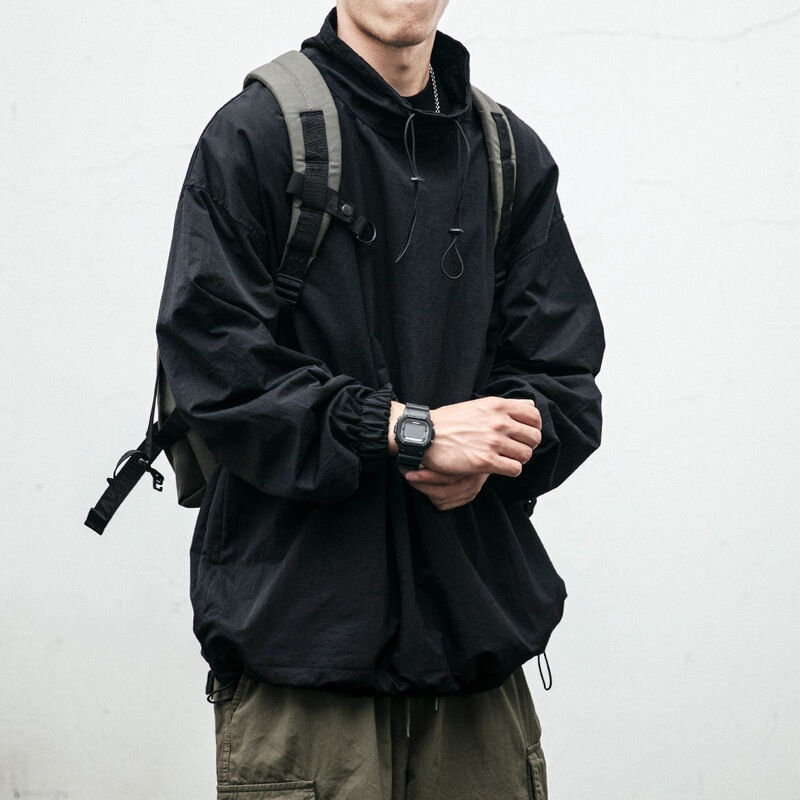 Japanese-style Trendy Brand Half-high Collar Jacket Men's Spring and Autumn Loose Jacket Outdoor Functional Casual Tooling Stall Collar Jacket