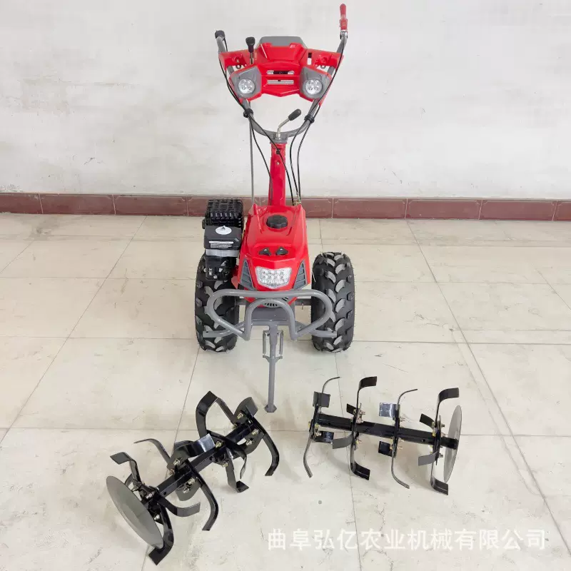 批发170新型照明款微耕机多用途田园旋耕犁地机出口水旱两用耕田