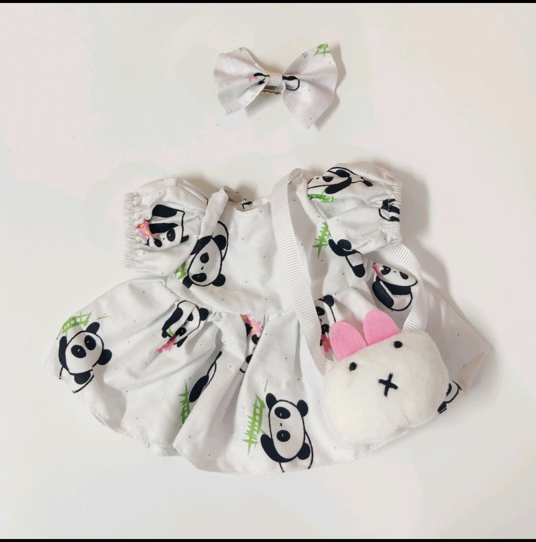 Кукла, платье, юбка, 30 см, с маленькими мишками, детская одежда
