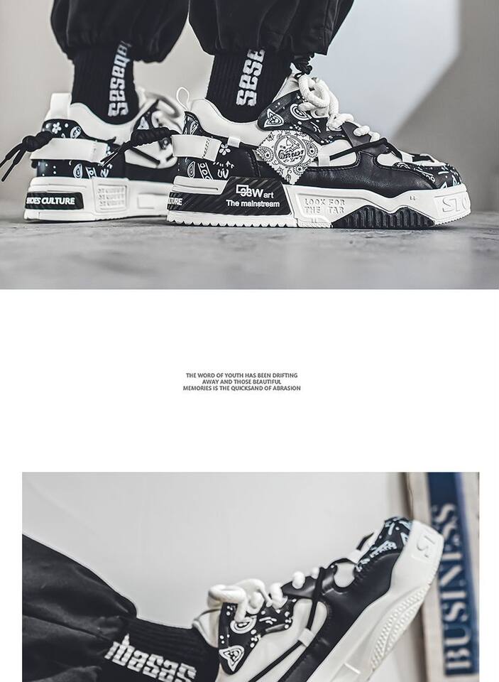 Giày sneaker nam đế dày tăng chiều cao, thân thấp dây buộc, phối màu trơn — 6678 Trắng Xanh Lục, 6678 màu Milan, 6678 trắng đen chi tiết 18
