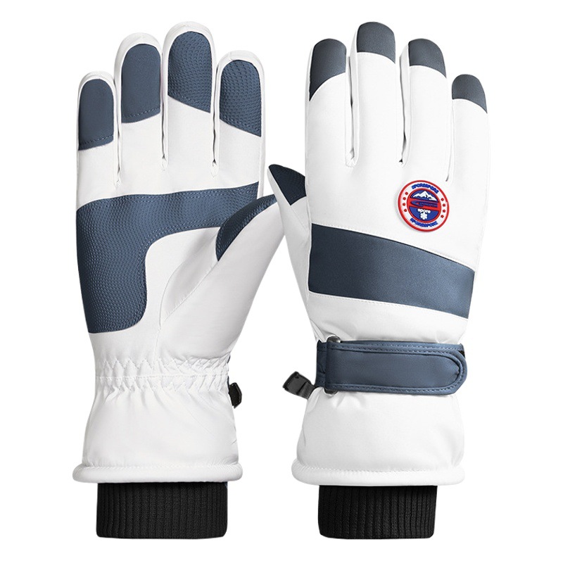 Guantes de esquí otoño e invierno al aire libre hombres y mujeres pareja forrada de lana engrosada a prueba de viento a prueba de frío pantalla táctil guantes calientes