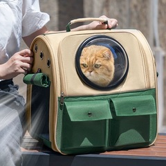 猫バッグスペースカプセル通気性パノラマビジュアルペット用品大容量猫と犬折りたたみポータブルショルダー猫バッグ