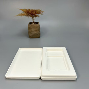 Fine Pulp Paper Tray Box Stationery Packaging Paper Plastic Box Paper Tray Wet Press White Pulp Degradable Pulp Box