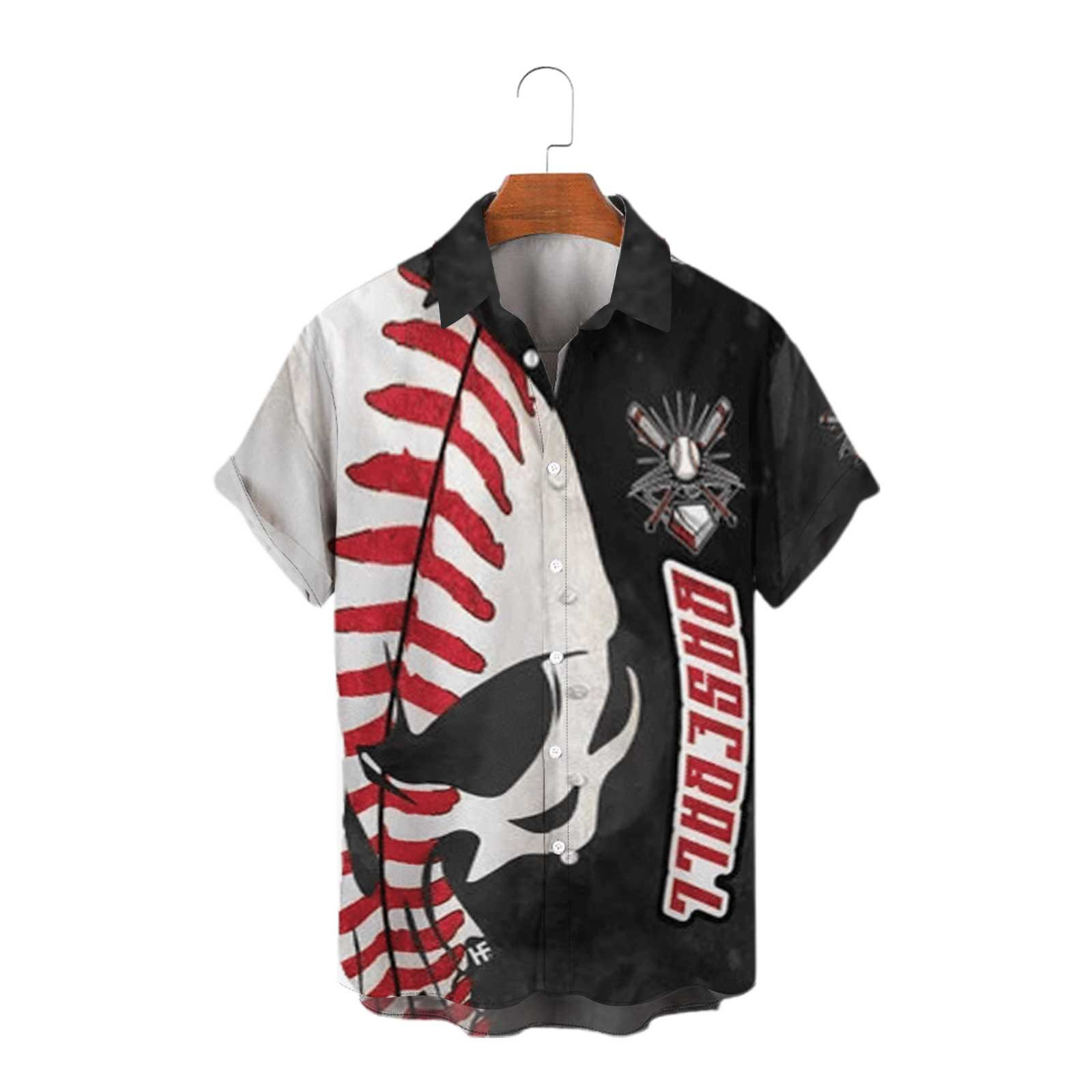 Playa hebilla serie deportes año nuevo camisa cárdigan camisa casual seis hombres Navidad transfronteriza 2024 corto Europa y América