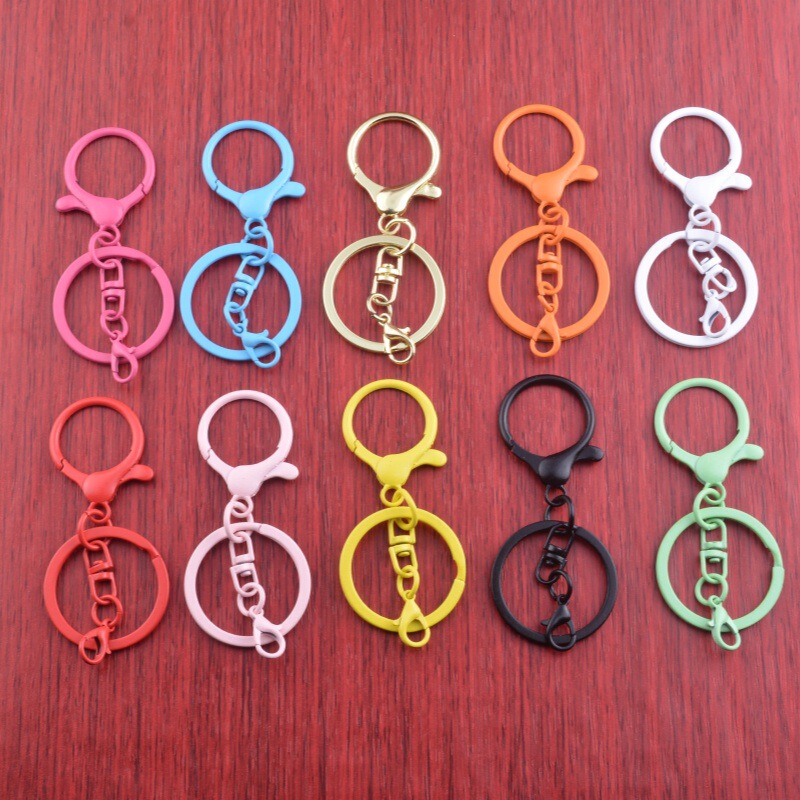 DIY おもちゃ人形ペンダントロブスターバックル 3 点セット 4 点セットカラーフラットサークルバックルキーホルダーキーリング|undefined