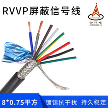 金环球屏蔽电缆阻燃RVVP 8X0.75平方 阻燃铜芯PVC软护套 厂家直销