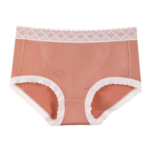 Thermal underwear for women with fuzzy lining, mid-rise, taxane antibacterial crotch lace, sexy plus-size cotton underwear for wholesale.