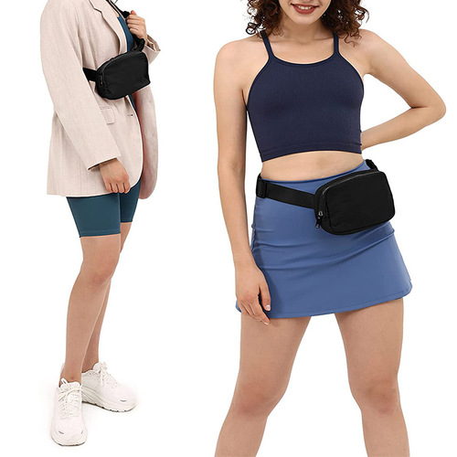 Cross-border lulu same style waist bag nylon waterproof chest bag outdoor versatile crossbody men's and women's sports running mobile phone bag