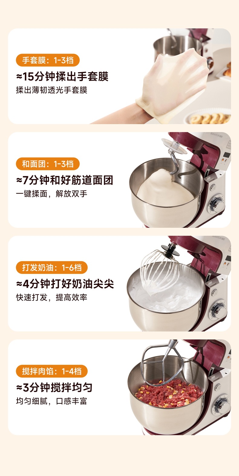 Shunran 1063 Chef Machine 5.5L Ev ve Ticari Küçük Çok Fonksiyonlu Pişirme Yoğurma Yumurta Çırpma Taze Süt Hamur Karıştırıcısı.