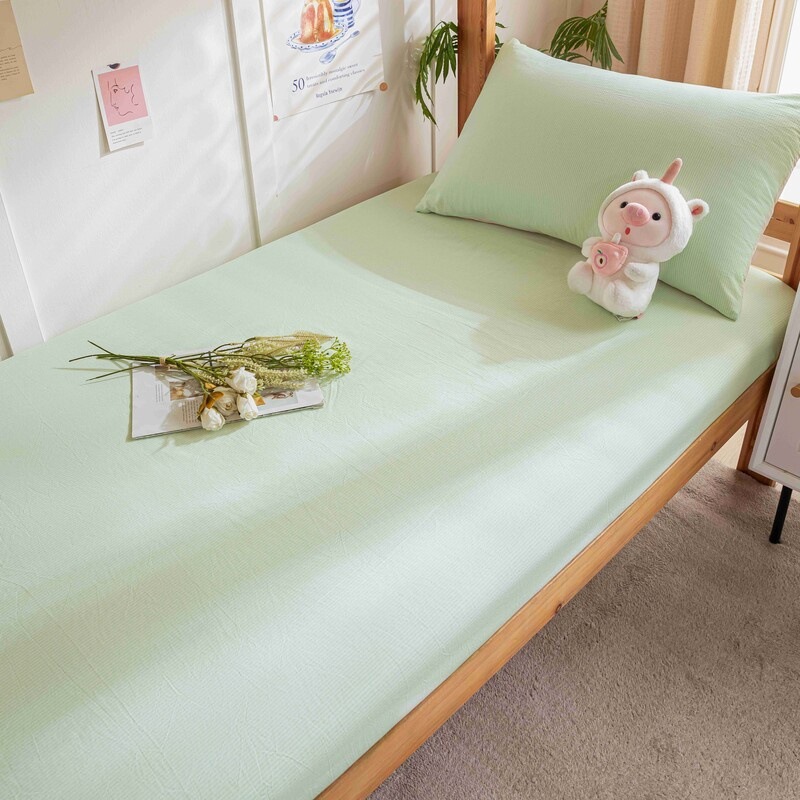 Sábanas de algodón para dormitorios de estudiantes universitarios, una sola pieza de edredón de algodón de 1,2 metros, juego de tres piezas de funda de almohada para dormitorio de secundaria individual