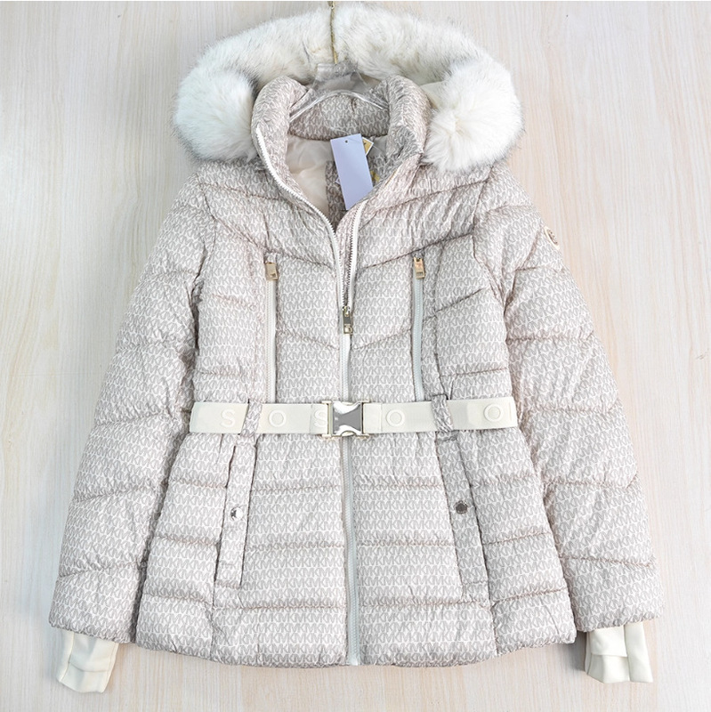 Siqi Women's Clothing 2510/16 American m Series Quality Full Letter Removable Hood Fur Collar Fluffy Quilted Casual Cotton Jacket