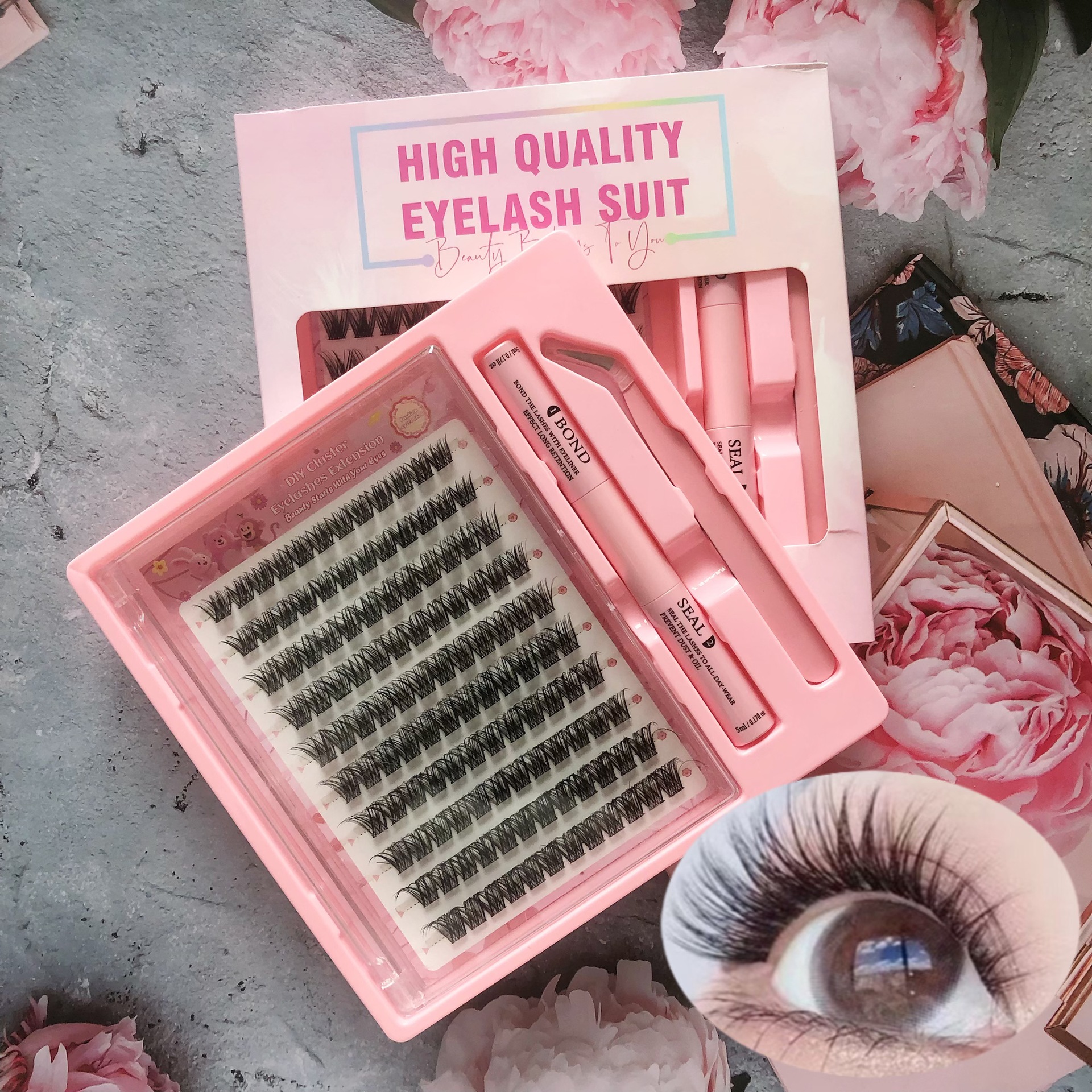 Transfronterizas pestañas falsas 30 - 100D comercio exterior caja de pestañas gruesas con pinzas de pegamento conjunto de pestañas falsas