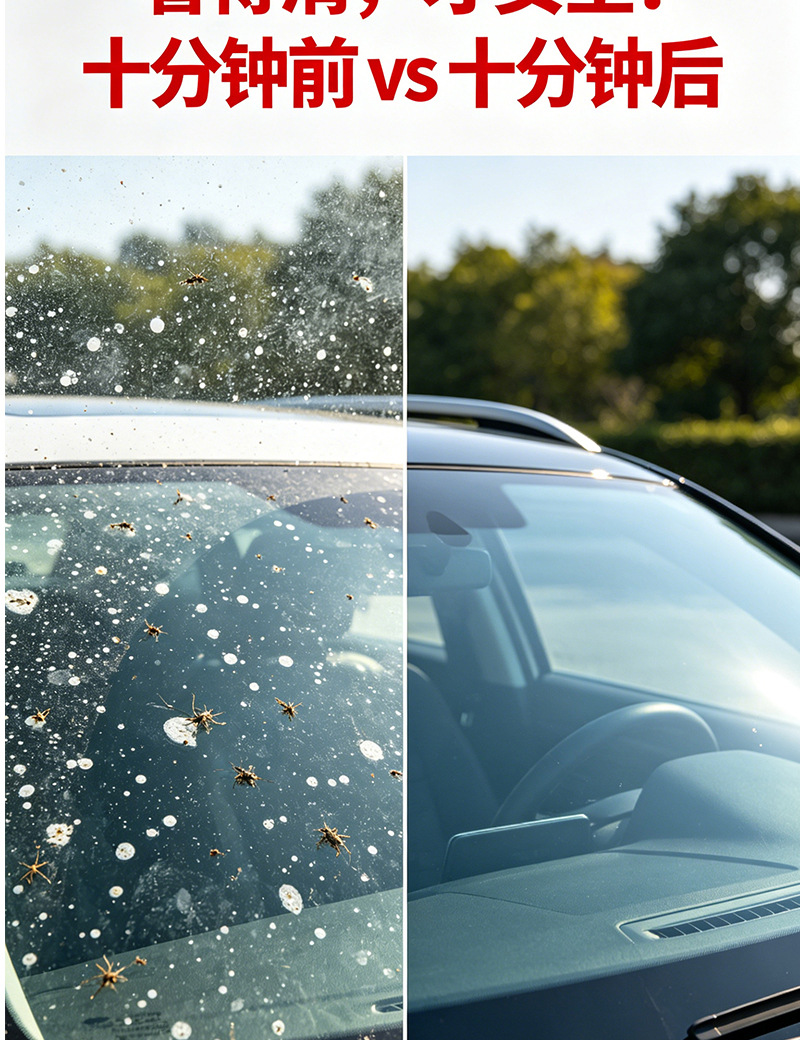 Car Glass Cleaner, Powerful Stain and Oil Film Remover, Summer-Specific Ethanol Concentrated Wiper Fluid, Universal for All Seasons, Antifreeze