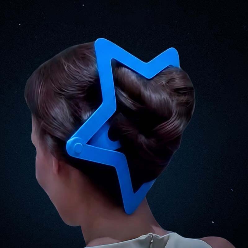 Blue star-shaped large hair clip, giant hair accessory for decorating updos, five-pointed star claw clip for the back of the head, women's hair accessory