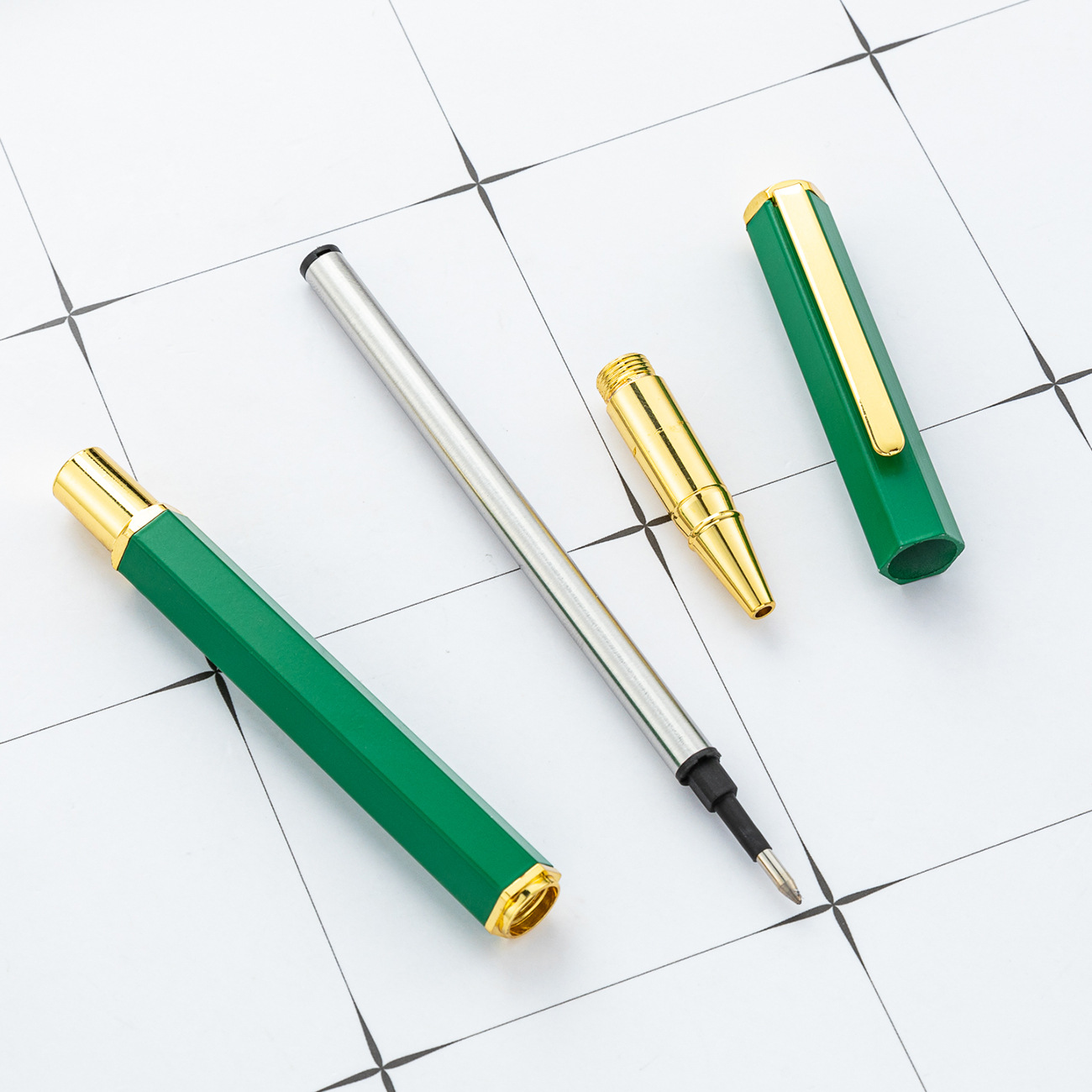 Hexagonal creativo bolígrafo de firma empresarial de alto grado bolígrafo multicolor hotel corporativo publicidad bolígrafo al por mayor