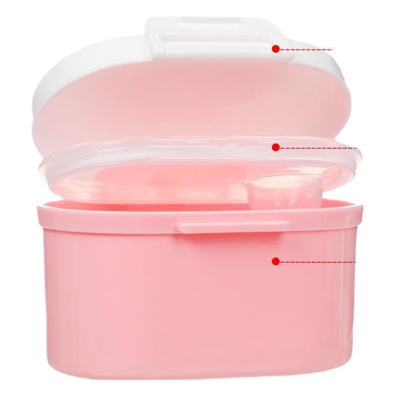 Bebé leche en polvo caja portátil fuera de gran capacidad caja de almacenamiento bebé sub-caja de embalaje arroz en polvo mini sellado leche en polvo rejilla