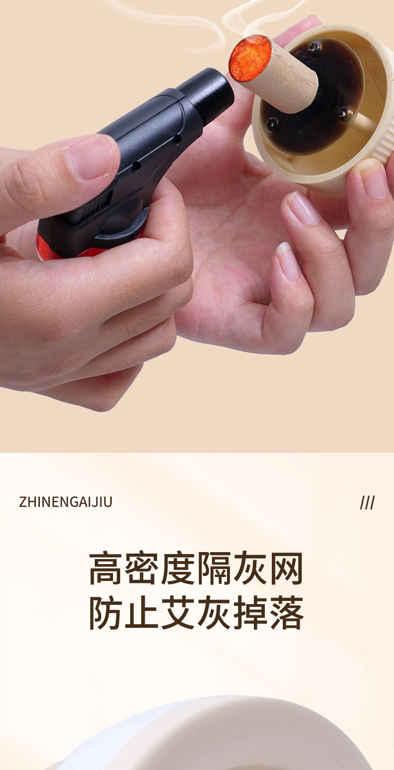 Smokeless Moxa Roll Holder Portable Moxibustion Box with Pure Mugwort Rolls for Home Heat Compress specifications
