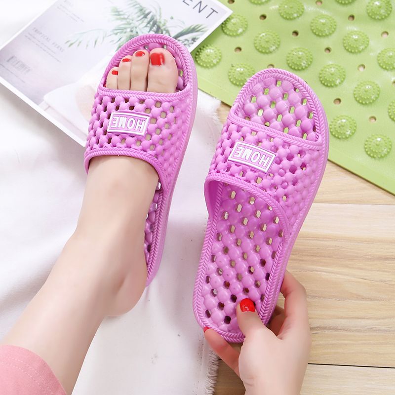 Slippers Bath Leakage Bathroom Non-slip Men's and Women's Hollow Massage Toilet Slippers Home Indoor Home Winter