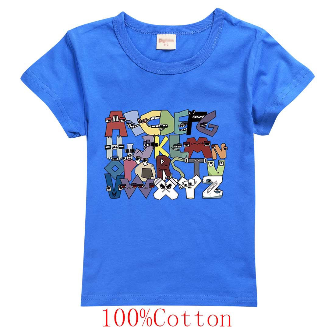 Jungen & Mädchen Sommer Mode Tops T-Shirts Kinder 100% T-Shirts 26 Alphabet Lore Print lässig Familie Kinder Kleidung 2-14 Jahre – Detail 8