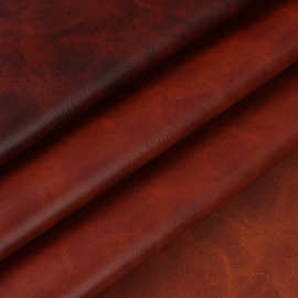 亮面复古疯马纹皮革面料批发 1.05mm半PU合成革 笔记本封面皮E18