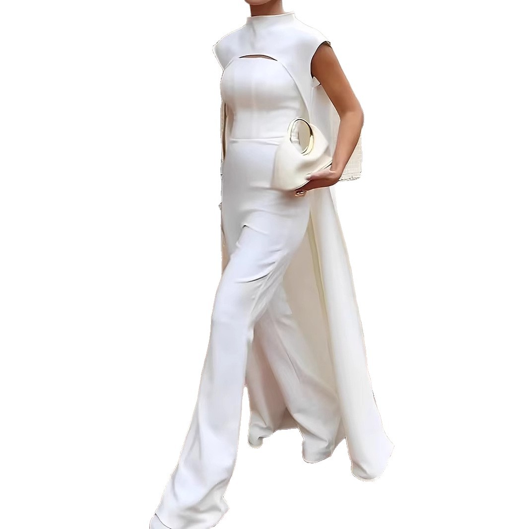 Women's Clothing Women's Sleeveless Long Jumpsuit Style Fashionable Temperament Suit Wide Leg Pants For Formal & Casual For Women_ecoleips.com