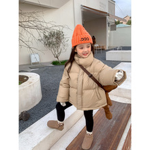 2024韩范冬季女童羽绒棉洋气新款冬加厚中小童羽绒棉面包服外套潮