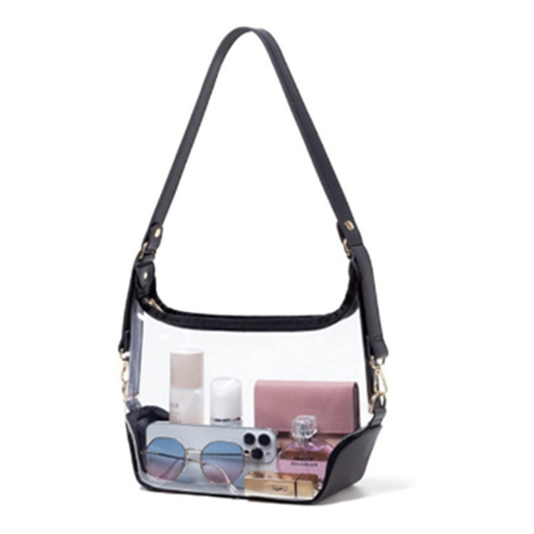 In stock wholesale Amazon handbag transparent solid color candy color jelly bag PVC underarm bag women's messenger bag