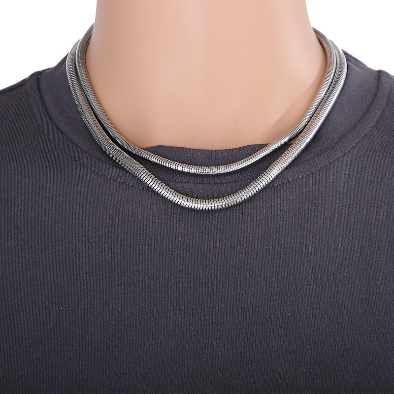 Men's Gender Hip-Hop Geometric Titanium Steel 18K Gold Plated Men's Necklace
